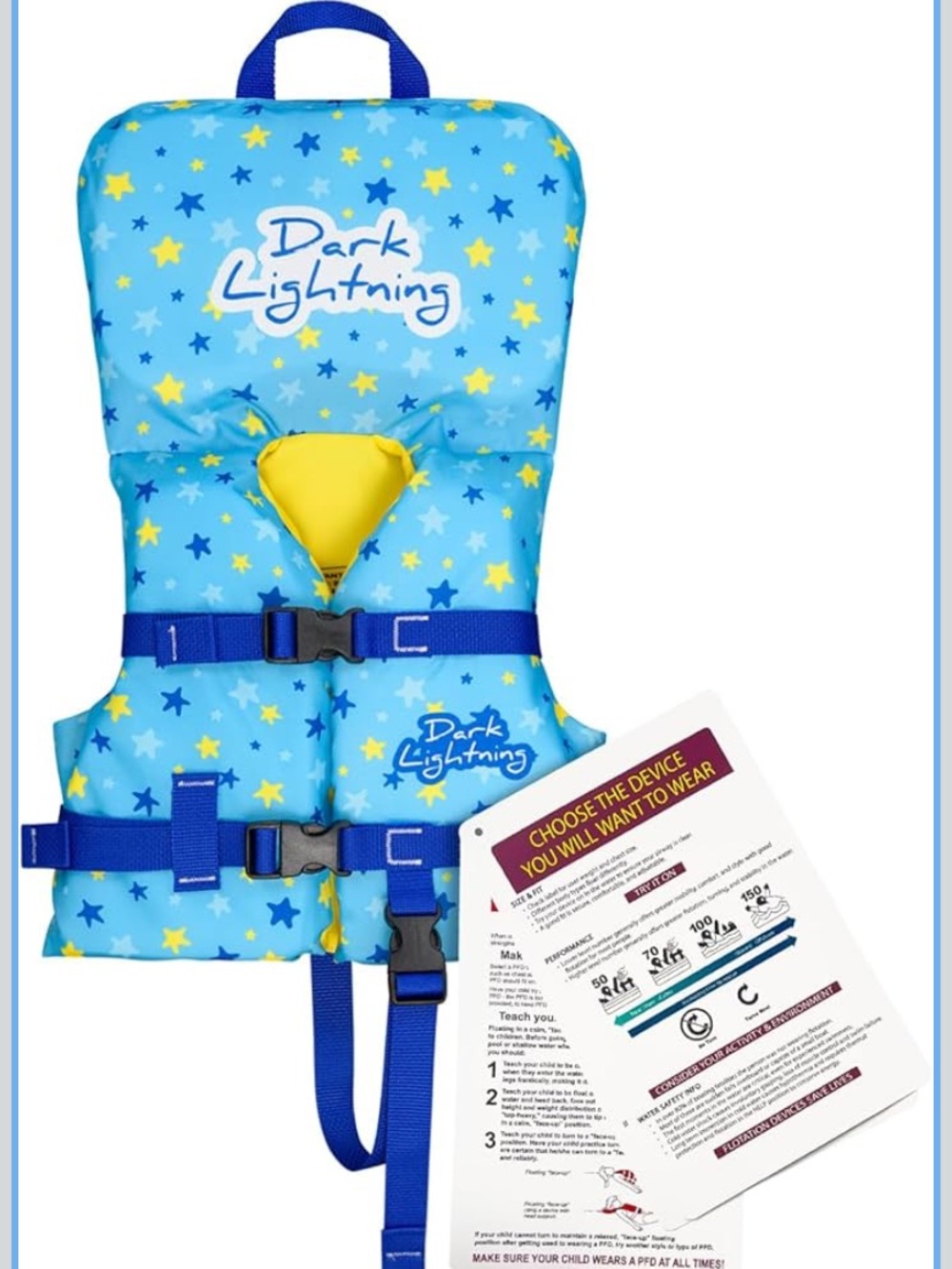 NWOT Dark Lightning Infant / Toddler Life Jacket